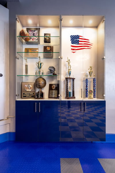 Award-Winning Atlantic Blue Garage by Cynthia Padden of Valet Custom Cabinets & Closets