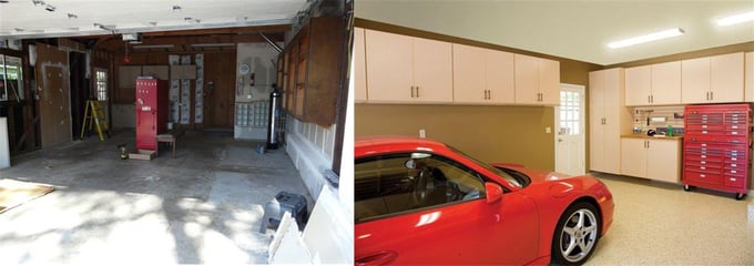 Before and After, Custom Garage by Valet Custom Cabinets & Closets