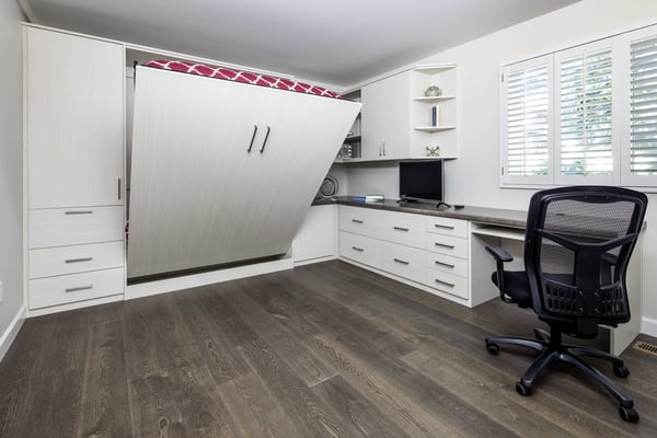 Home office with Wall Bed in Los Gatos by Valet Custom Cabinets & Closets