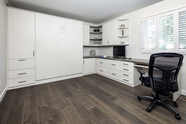 Home office with Wall Bed in Los Gatos by Valet Custom Cabinets & Closets