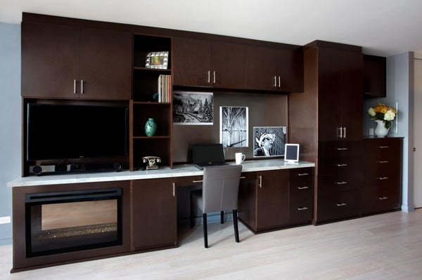 Custom media center and home office in San Francisco studio