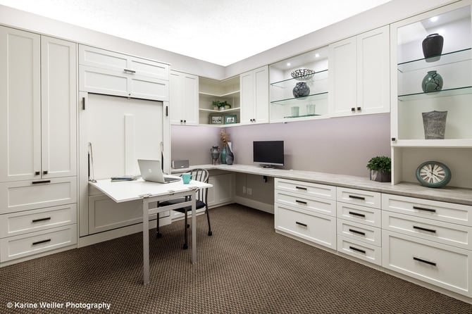 Customize your wall bed with a fold-down work surface.