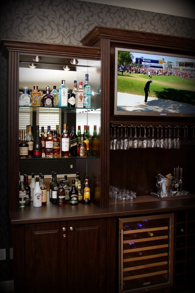 custom home bar and media center 1