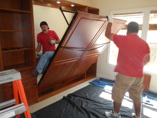 Wall Bed installation by Valet Custom Cabinets & Closets 