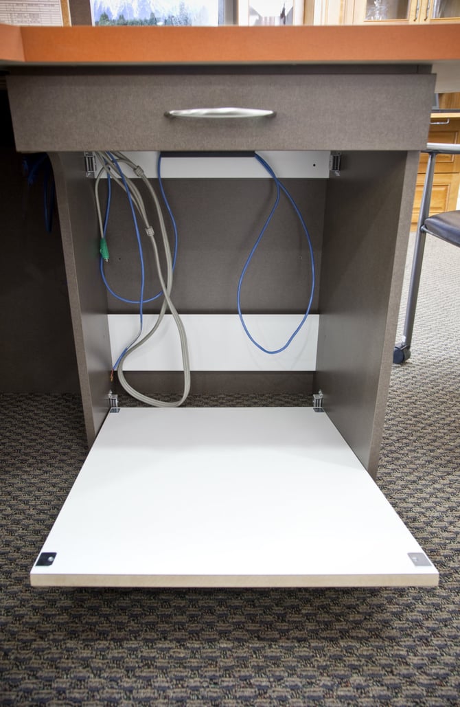  Make sure your custom office has detachable backs that provide easy access to necessary cables.
