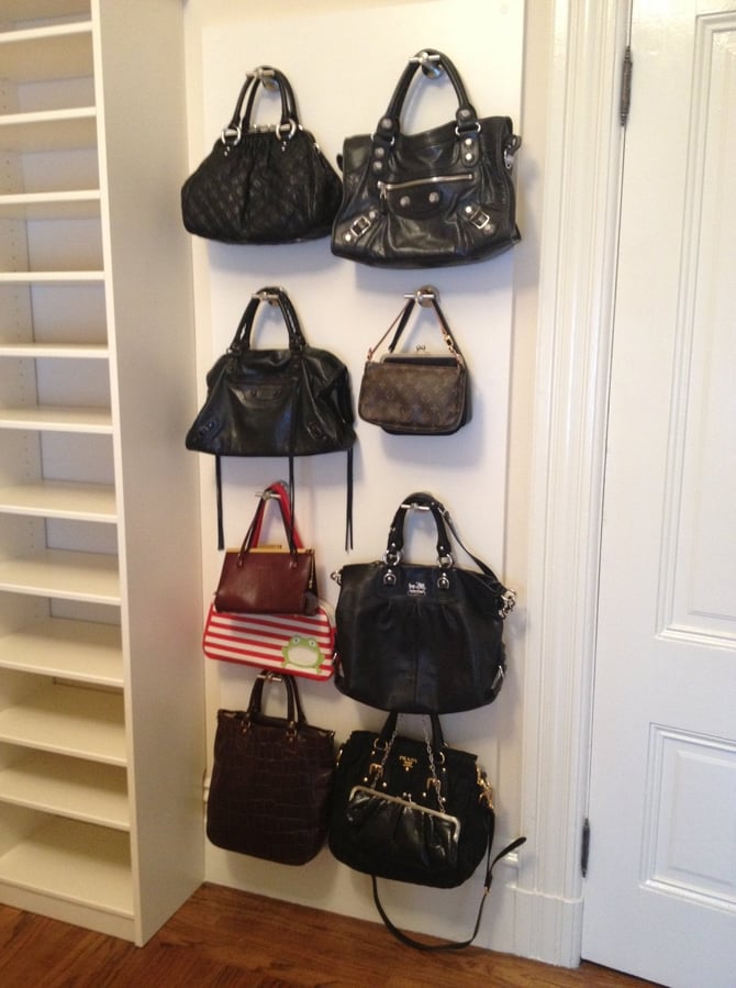 custom accessory storage system for purses