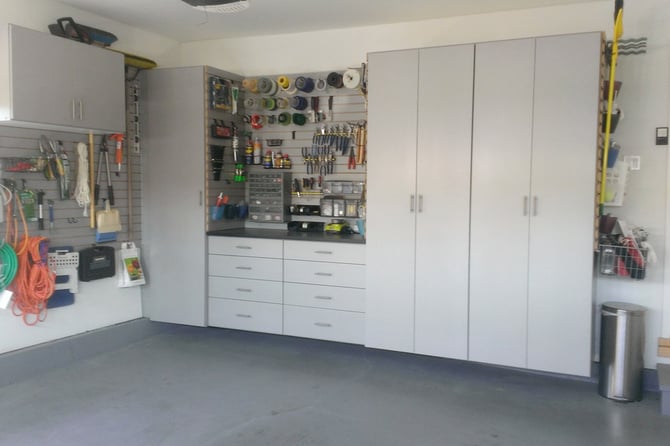 Have a lot of smaller garage goodies that need a home? Try an Omni Track wall system.