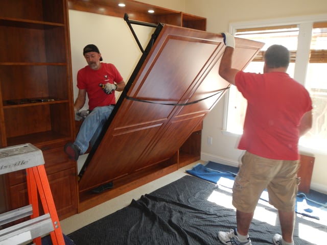 Wall Bed Installation by Valet Custom Cabinets & Closets