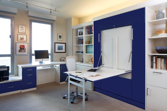 Wall Bed and Home Office by Valet Custom Cabinets & Closets