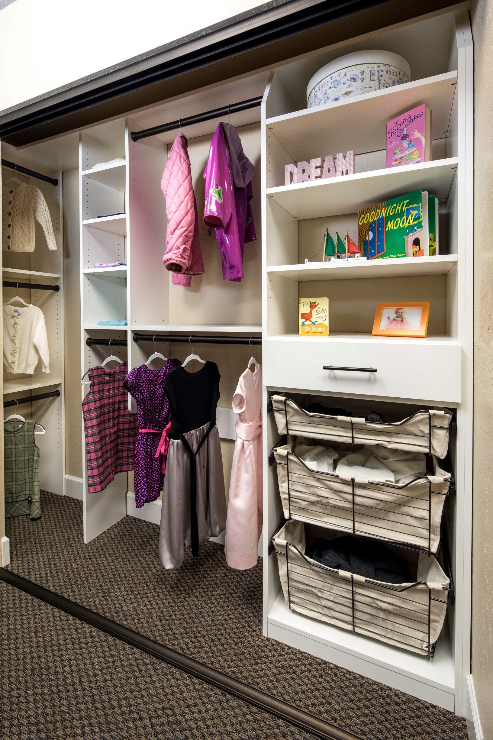 White reach-in closet
