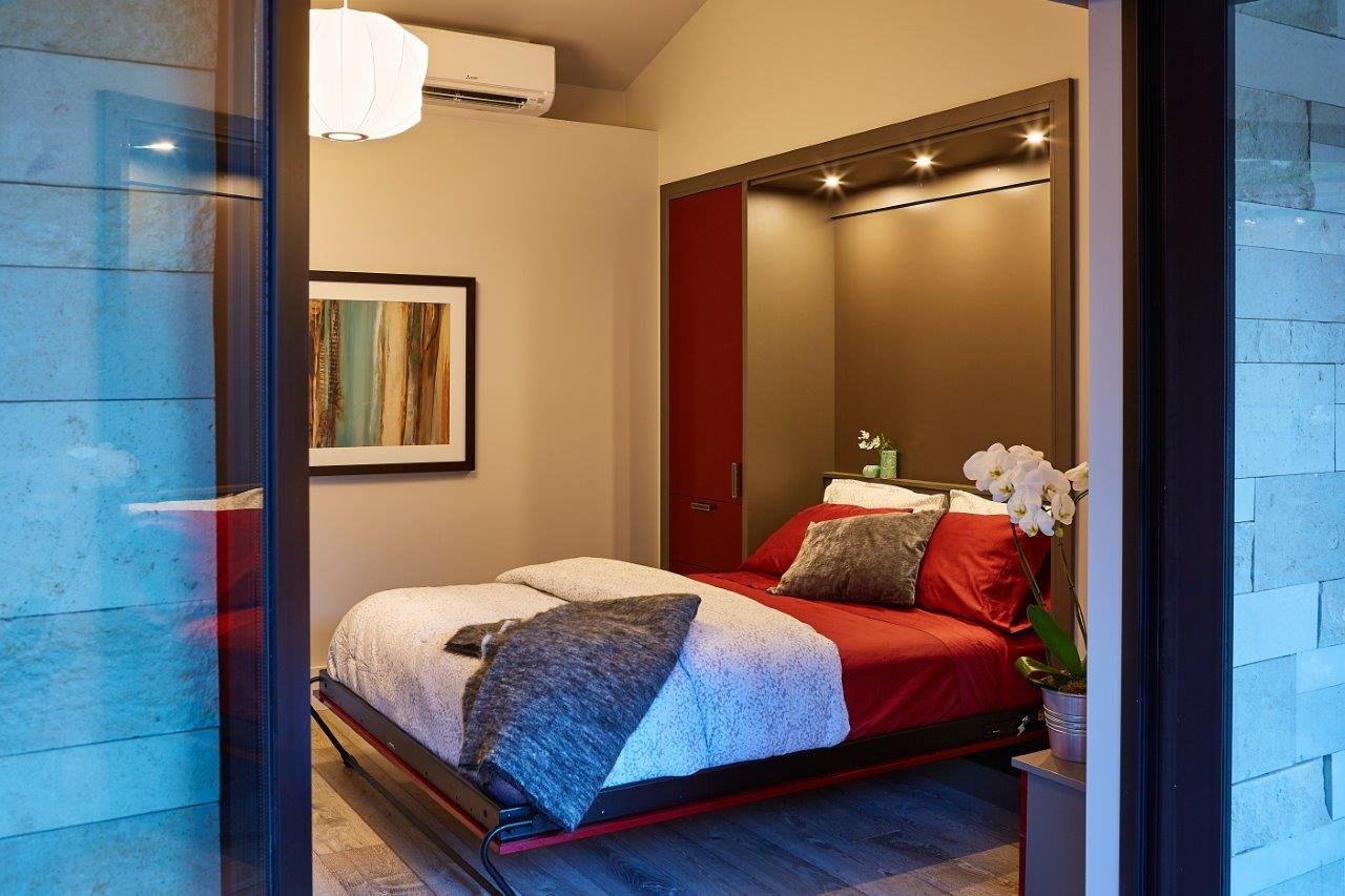 Wall Bed, Sienna with Ruby Red