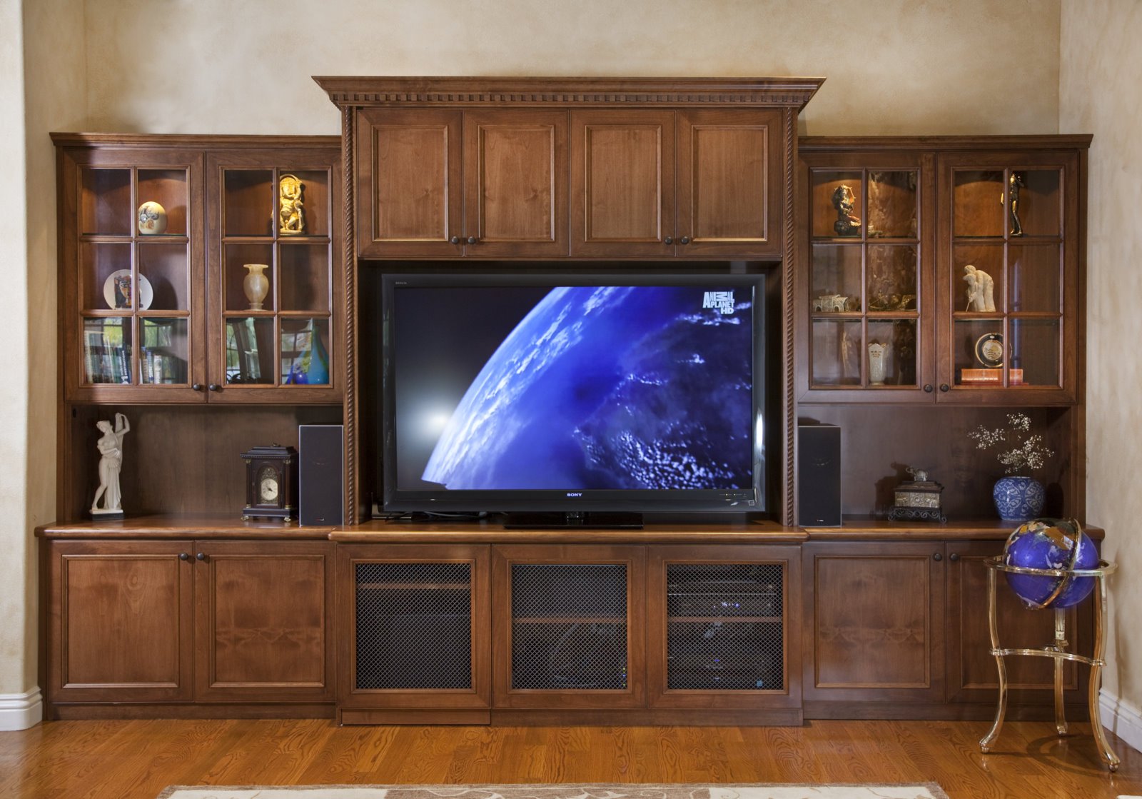 Media Center, Custom Cherry Stained