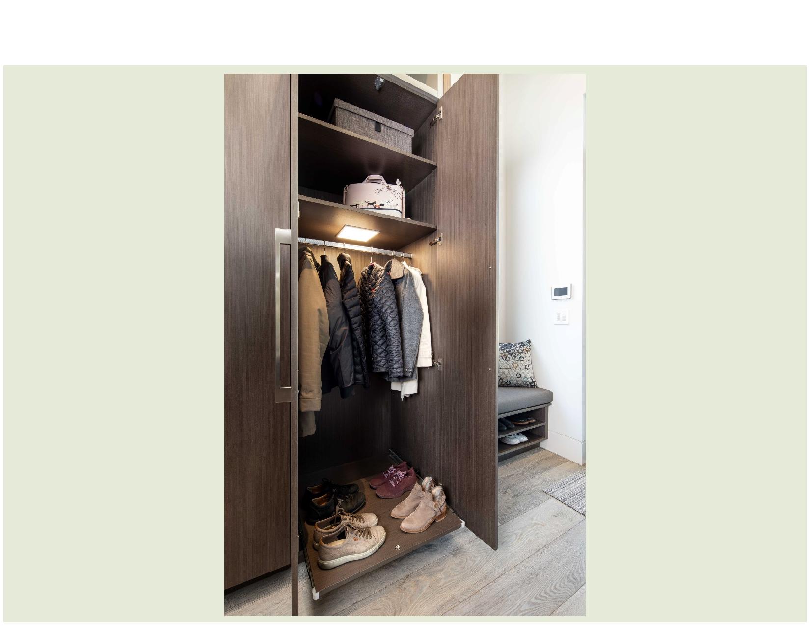 Clear Coat Tabu Wood Veneer - Wardrobe Open