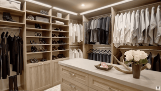 Living Room with External Wardrobe in White