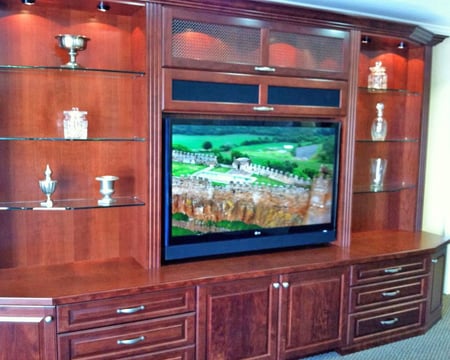 Custom Home Entertainment Center Valet Custom Cabinets & Closets Lobby