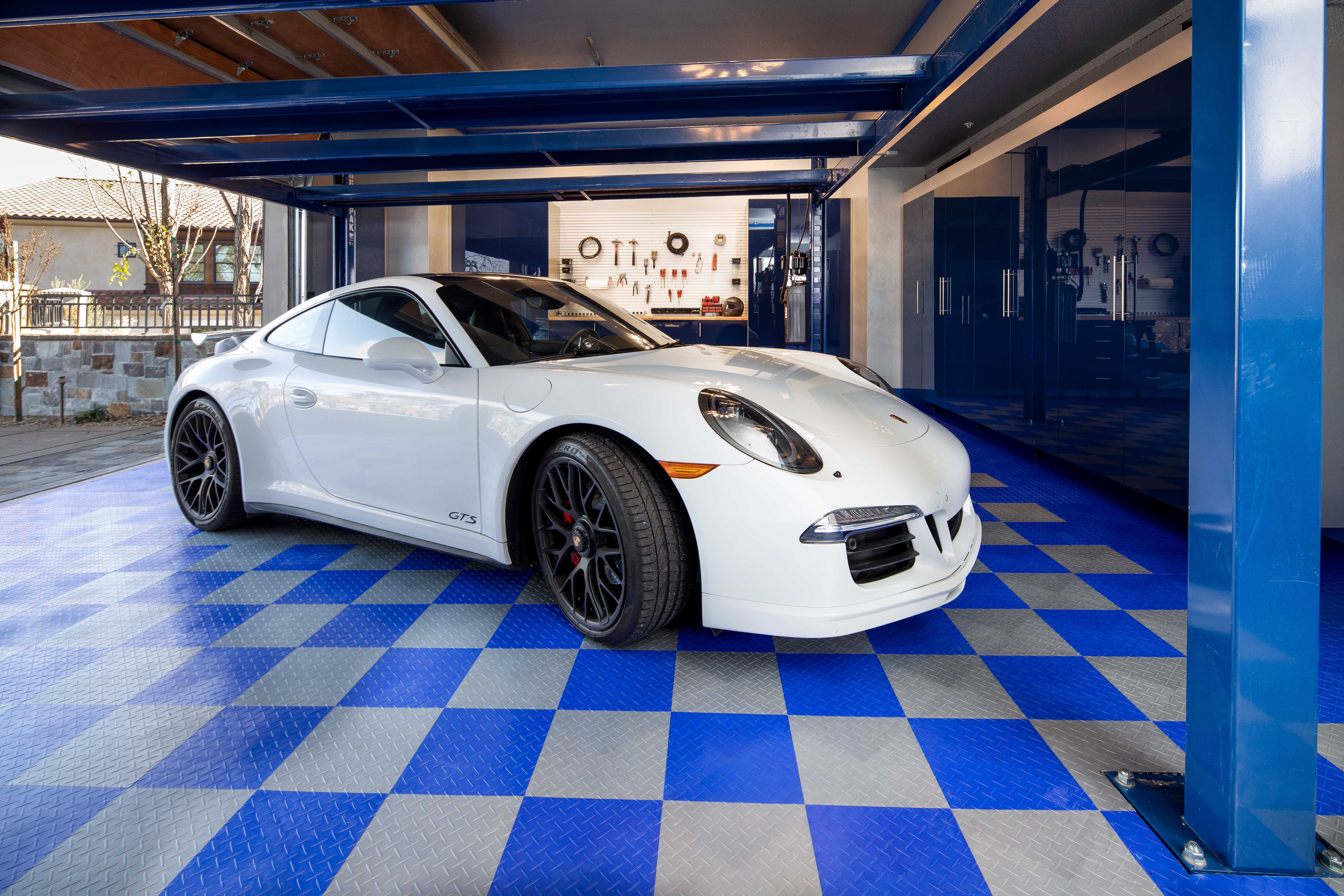 Award-Winning Atlantic Blue Garage by Cynthia Padden of Valet Custom Cabinets & Closets