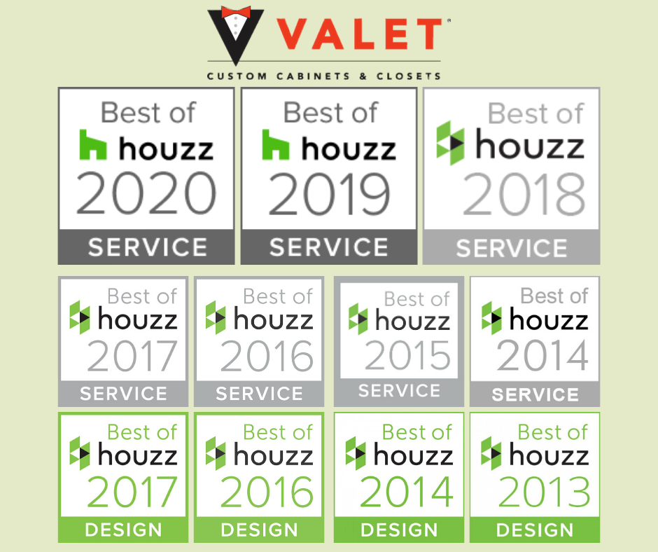 Valet Custom Cabinets & Closets wins best of Houzz again!