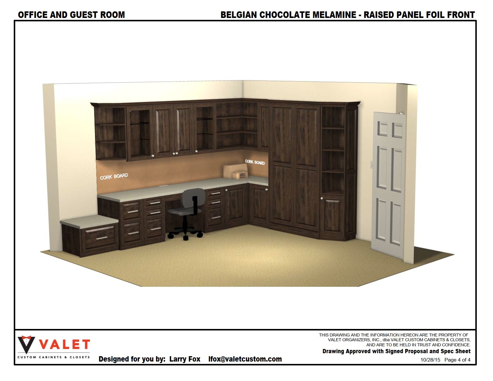 Office and Guest Room by Valet Custom Cabinets & Closets