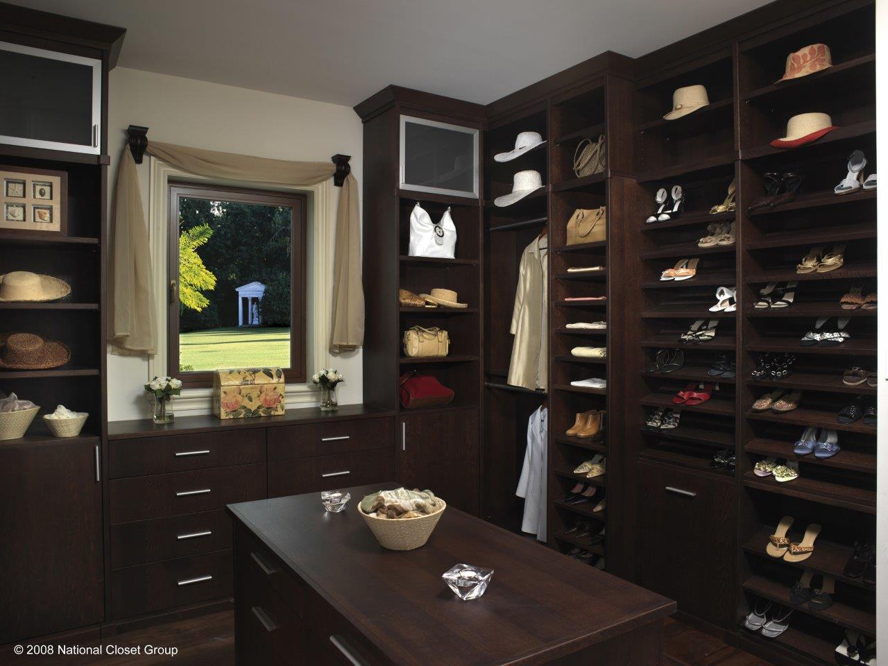 Closets Deluxe Walk In Espresso On White Oak